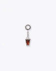 Linda Chain Charm - 14K WHITE - Garnet
