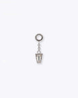 Linda Chain Charm - 14K WHITE - White Topaz