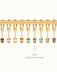 Linda Chain Charm - 14K ROSE - Montana Sapphire