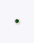 Stella 2mm Emerald 14K Yellow Gold threadless end