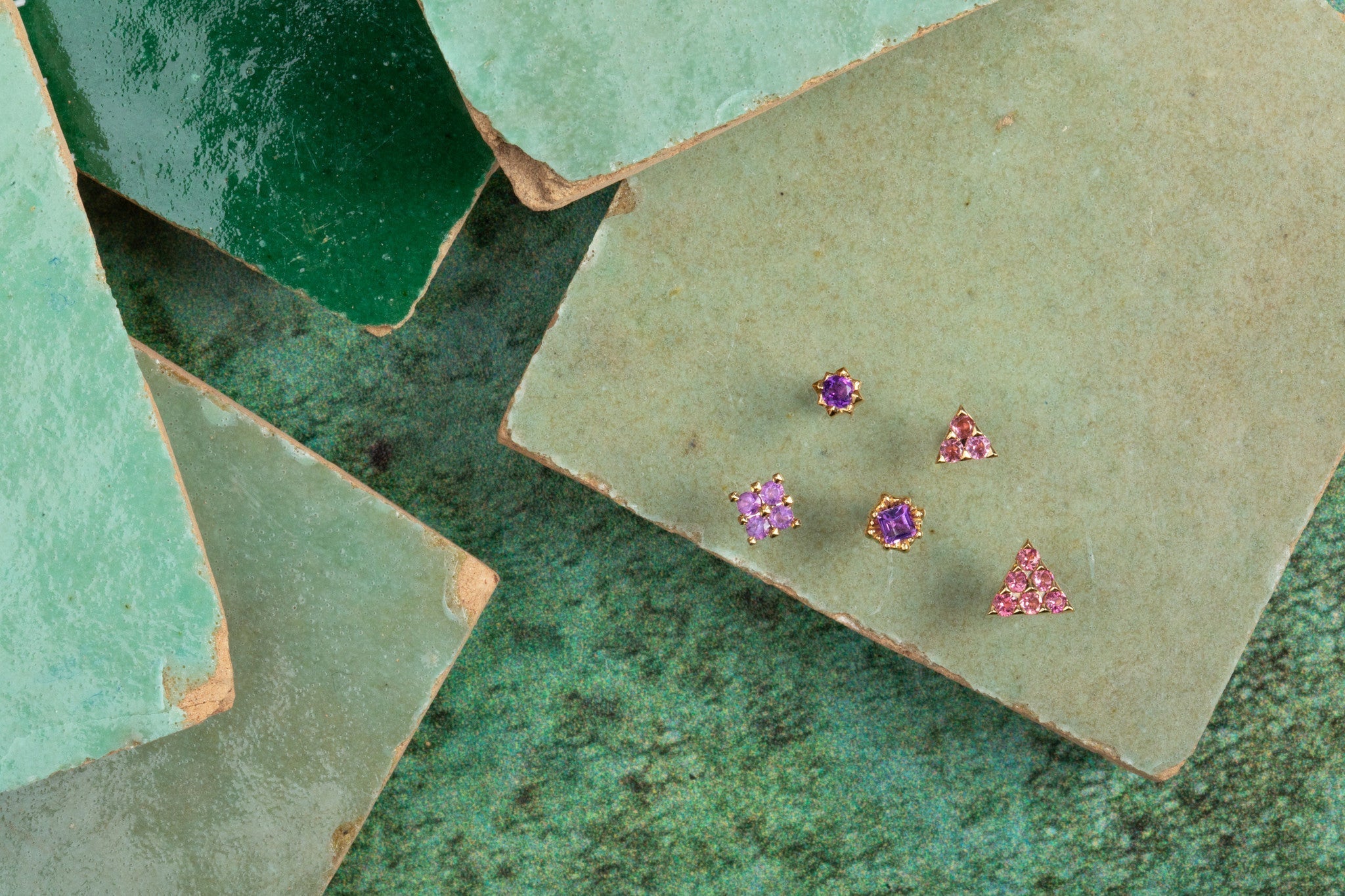 Natural Gemstone Threadless ends