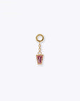 Linda Chain Charm - 14K YELLOW - Pink Tourmaline