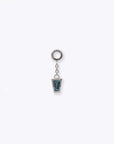 Linda Chain Charm - 14K WHITE - London Blue Topaz