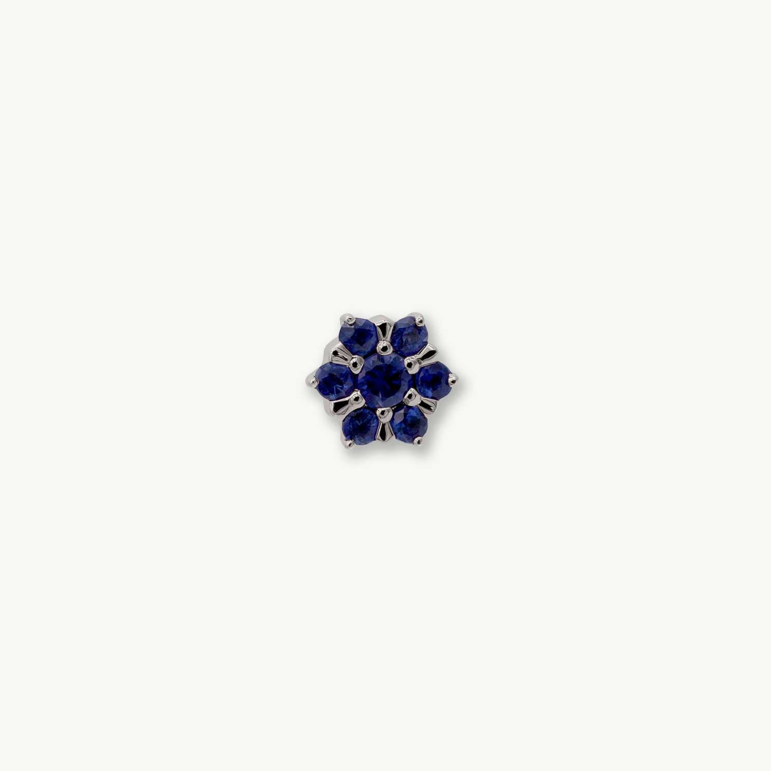 Peony - 14K WHITE - Blue Sapphire