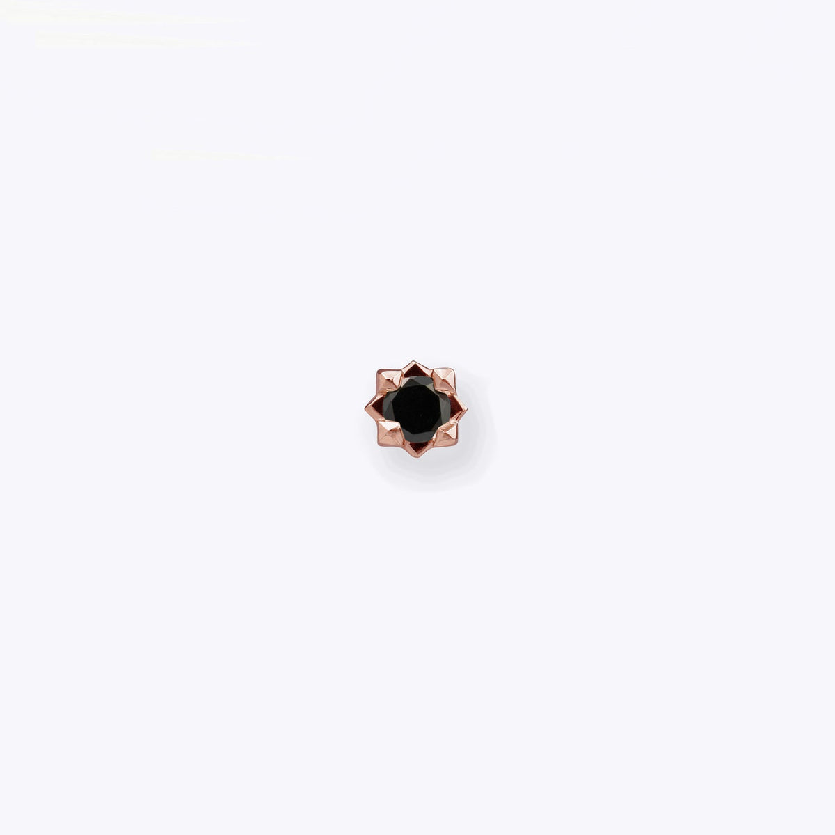 Stella 2mm Black Diamond 14K Rose Gold threadless end
