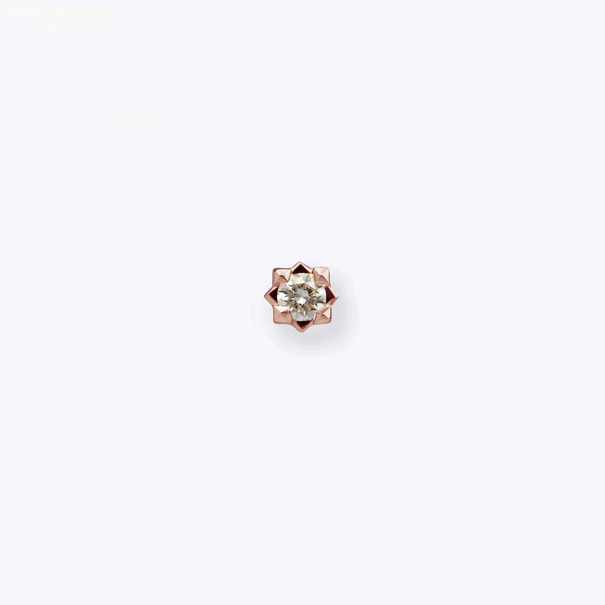 Stella 2mm Diamond 14K Rose Gold threadless end