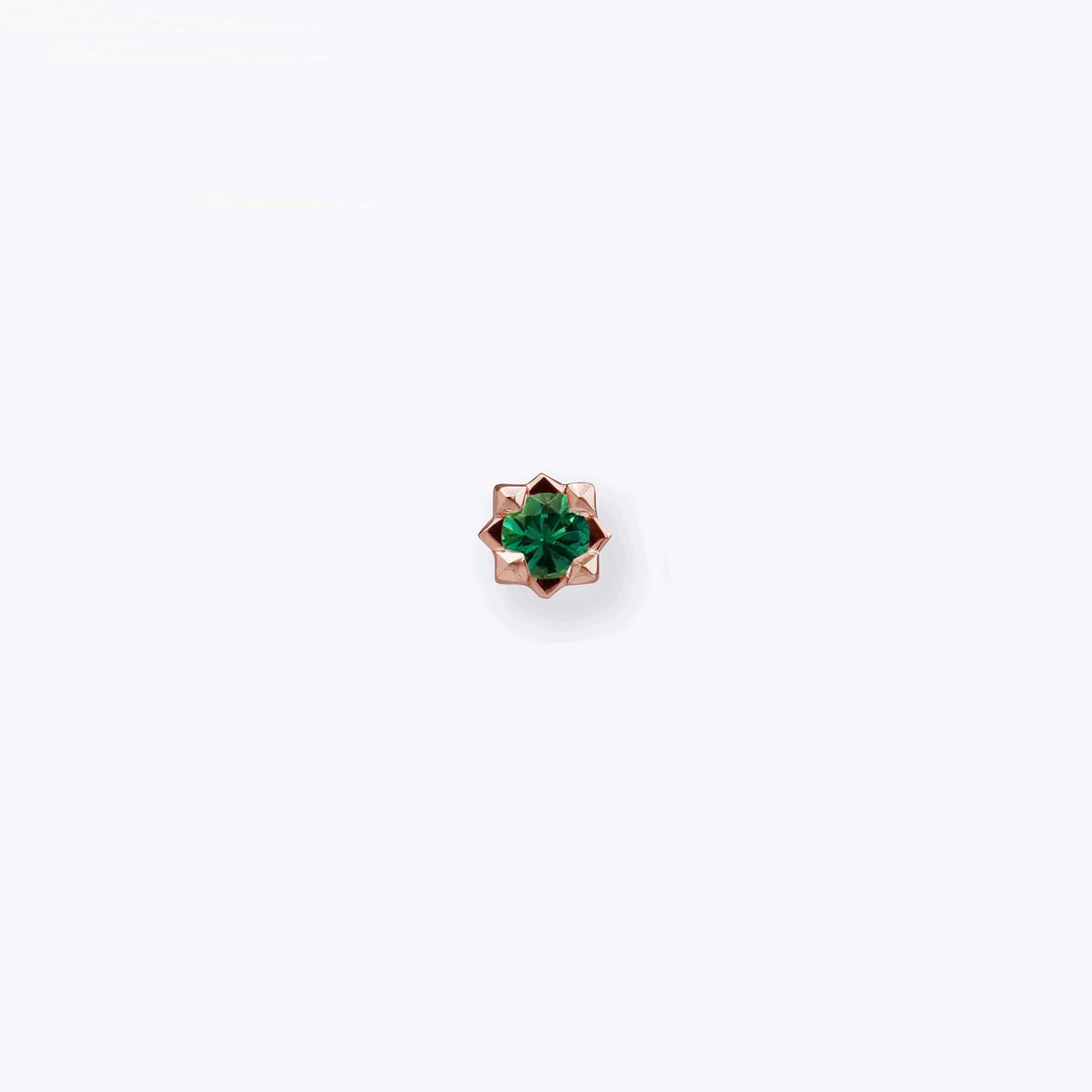 Stella 2mm Emerald 14K Rose Gold threadless end