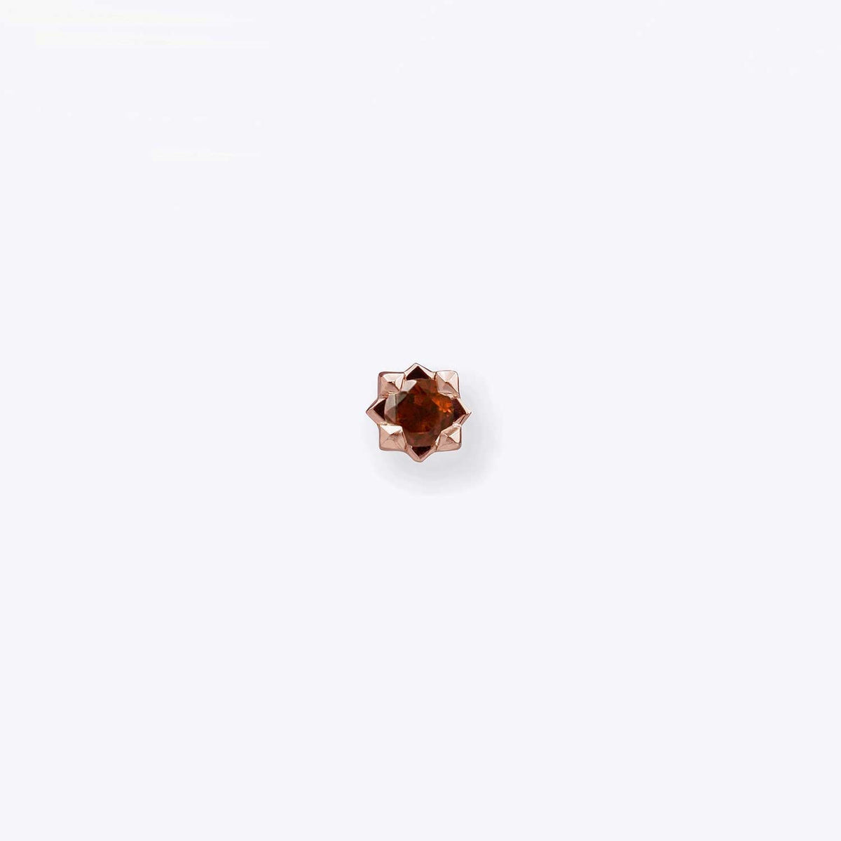 Stella 2mm Garnet 14K Rose Gold threadless end