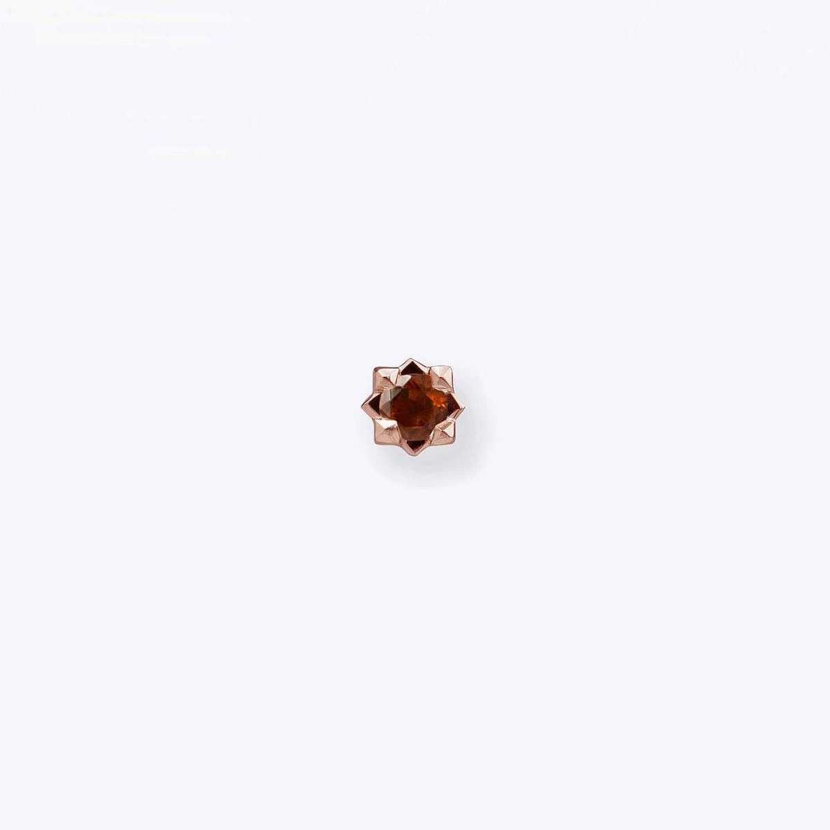 Stella 2mm Garnet 14K Rose Gold threadless end