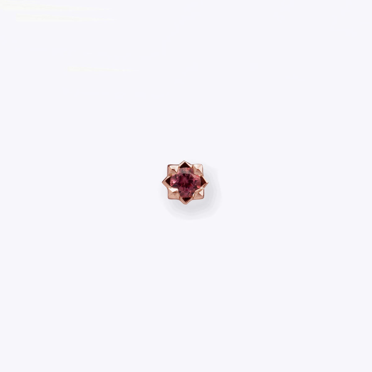 Stella 2mm Pink Tourmaline 14K Rose Gold threadless end