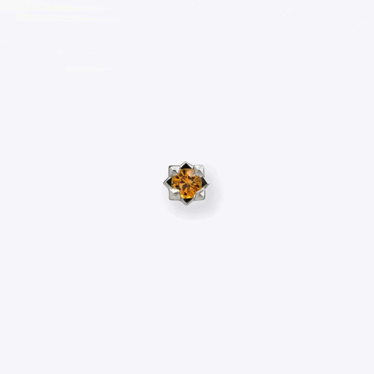 Stella 2mm Citrine 14K White Gold threadless end