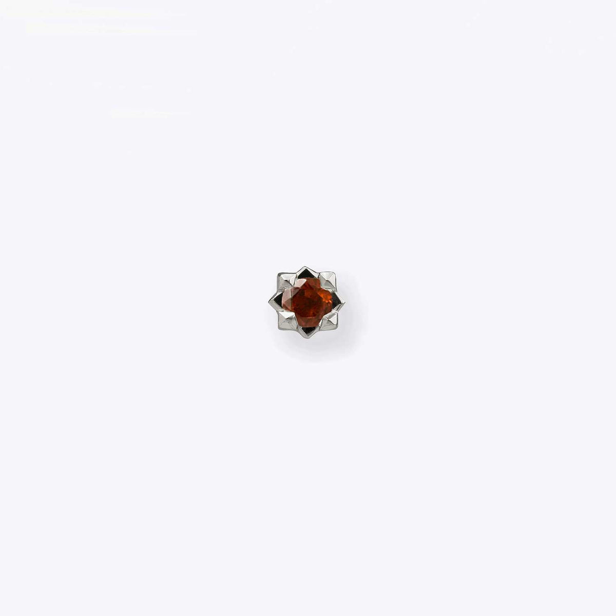 Stella 2mm Garnet 14K White Gold threadless end