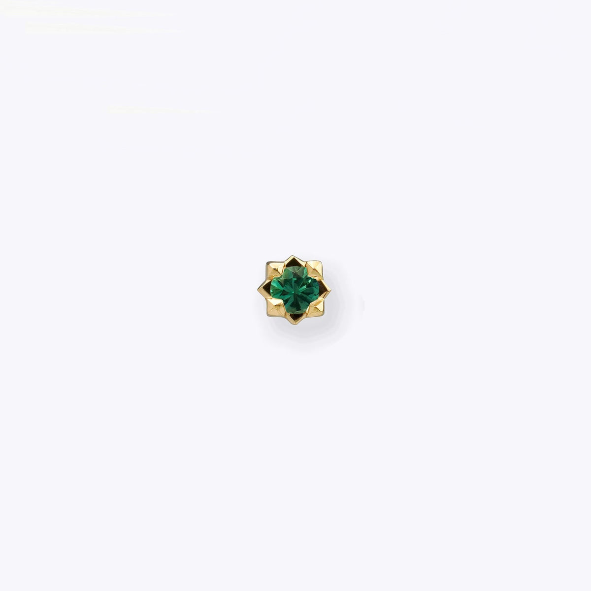 Stella 2mm Emerald 14K Yellow Gold threadless end