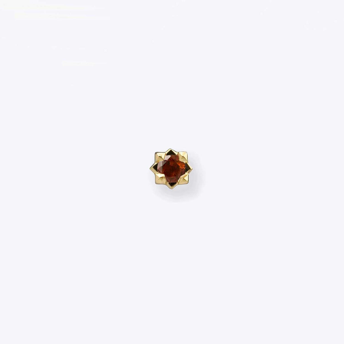 Stella 2mm Garnet 14K Yellow Gold threadless end