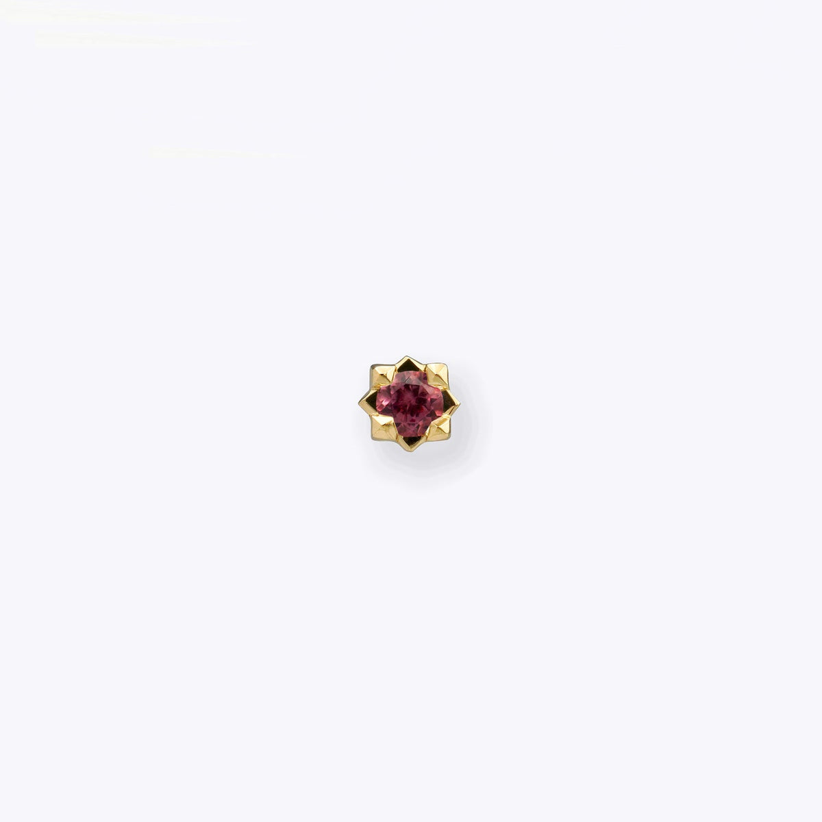 Stella 2mm Pink Tourmaline 14K Yellow Gold threadless end