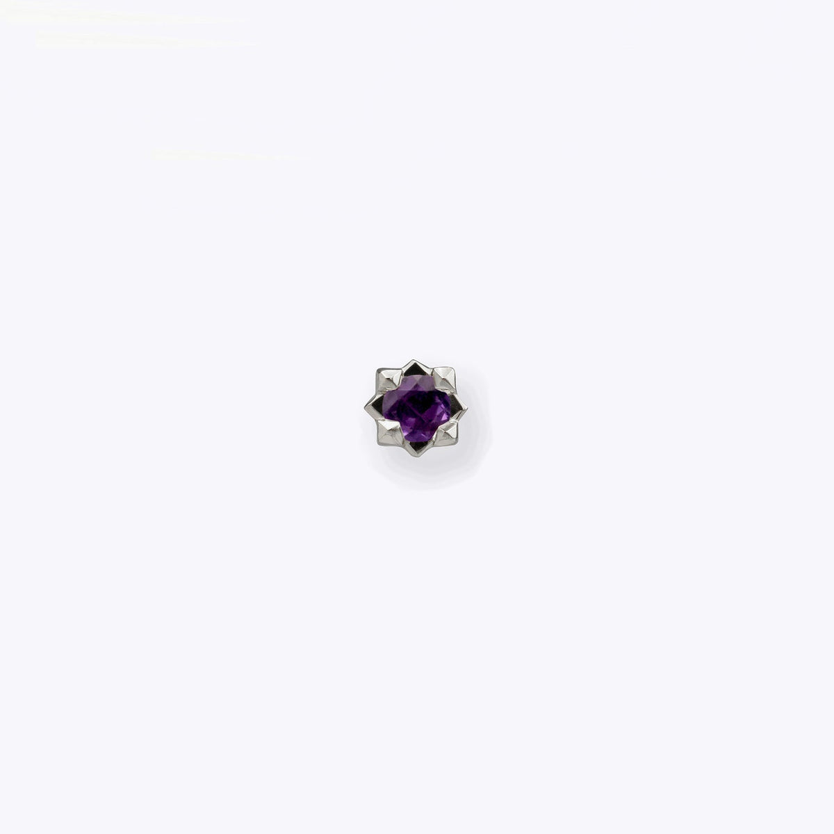 Stella 2mm Amethyst 14K White Gold threadless end