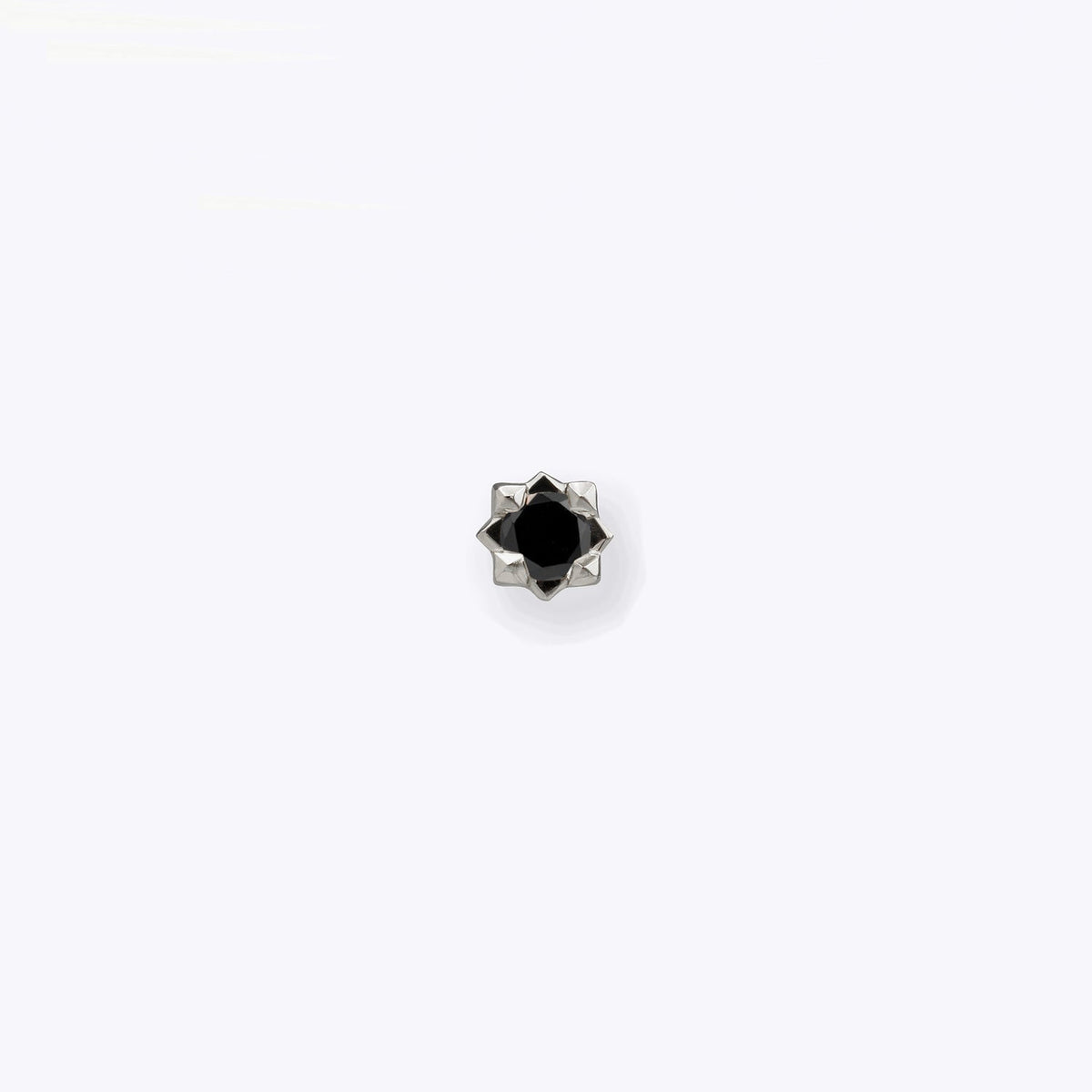 Stella 2mm Black Diamond 14K White Gold threadless end
