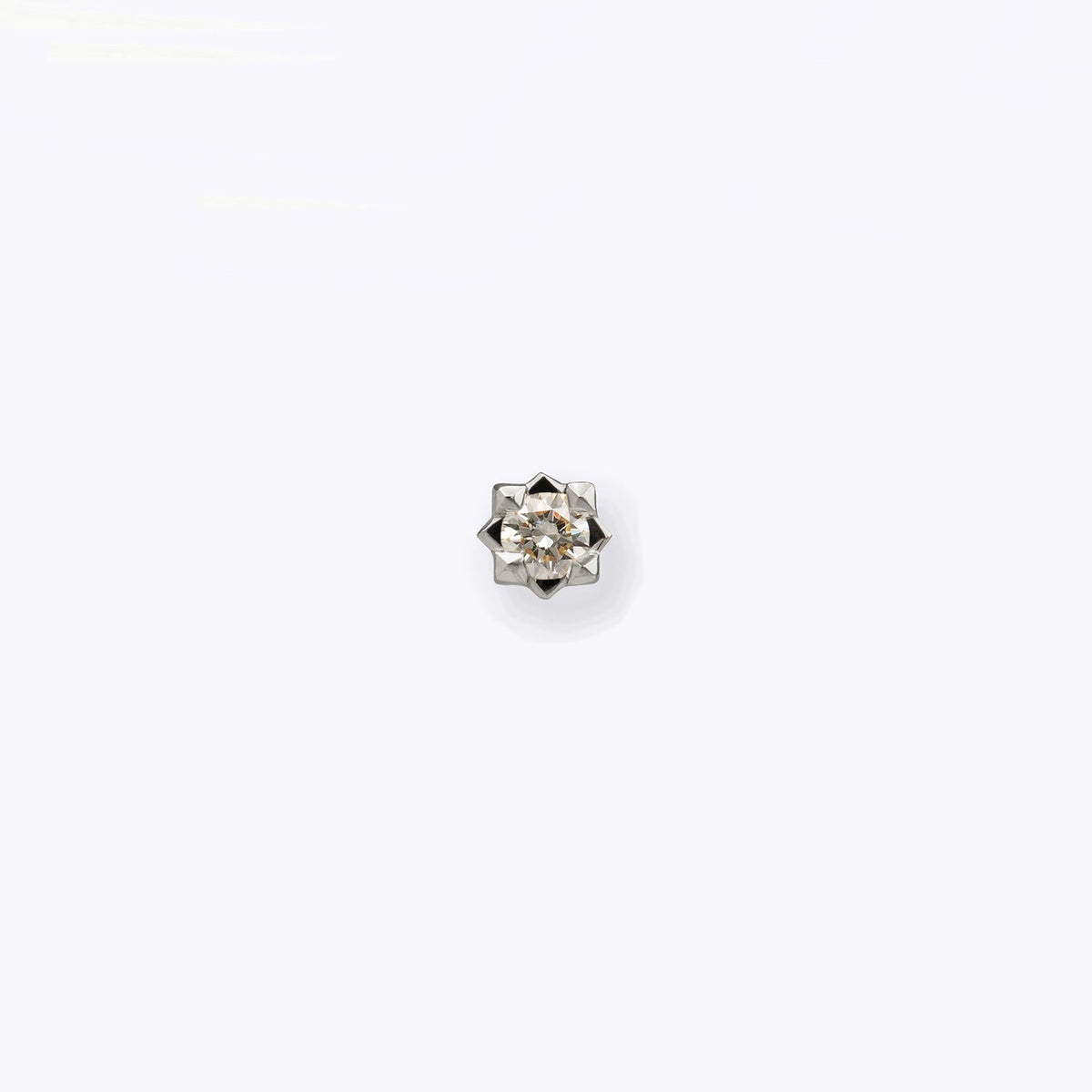 Stella 2mm Diamond 14K White Gold threadless end