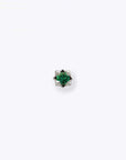 Stella 2mm Emerald 14K White Gold threadless end